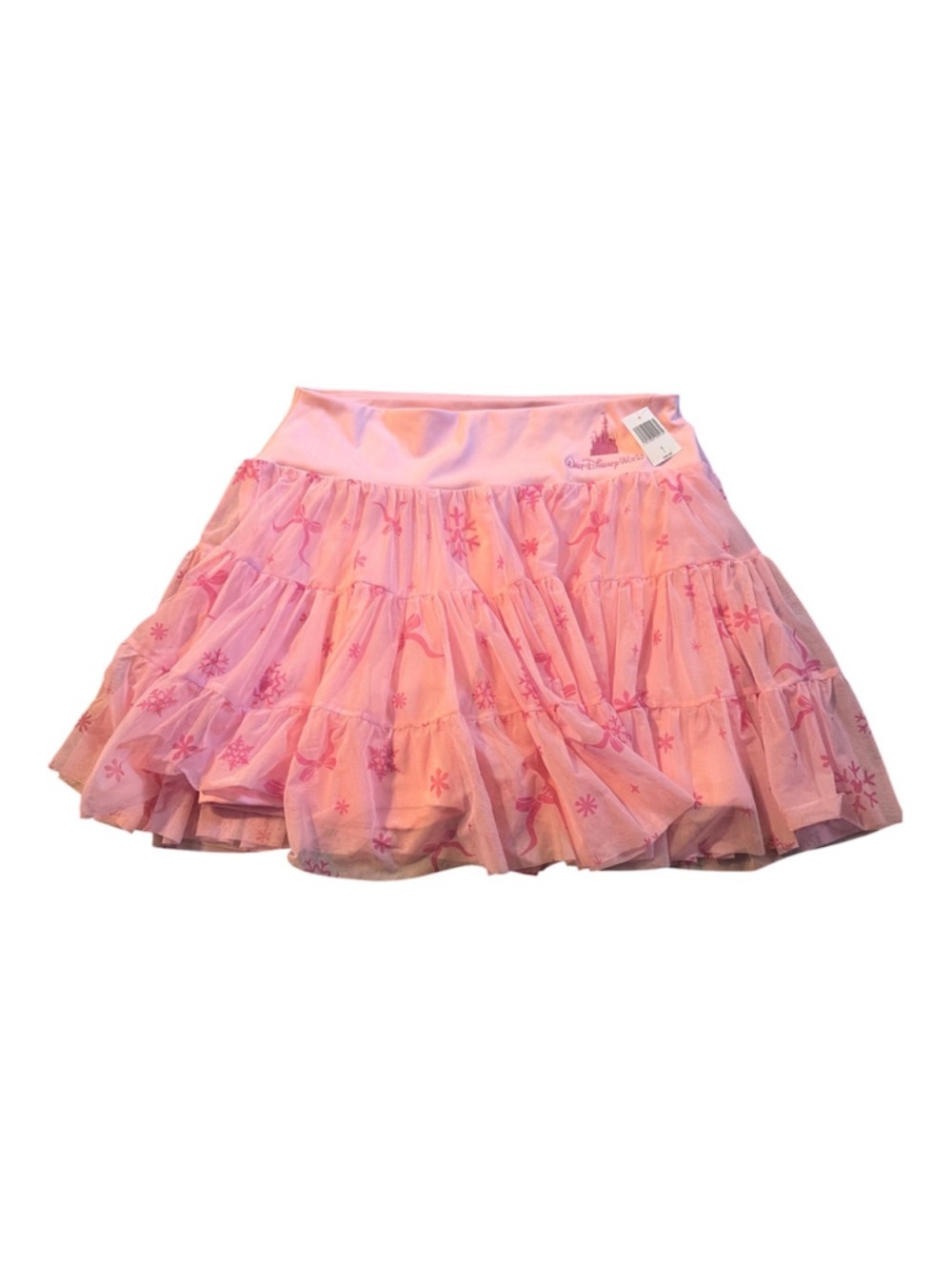 Walt Disney World Pink Snowflake & Bow Tulle Skort L NWT